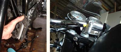 Securing the front brake caliper & Marked position of handle bars